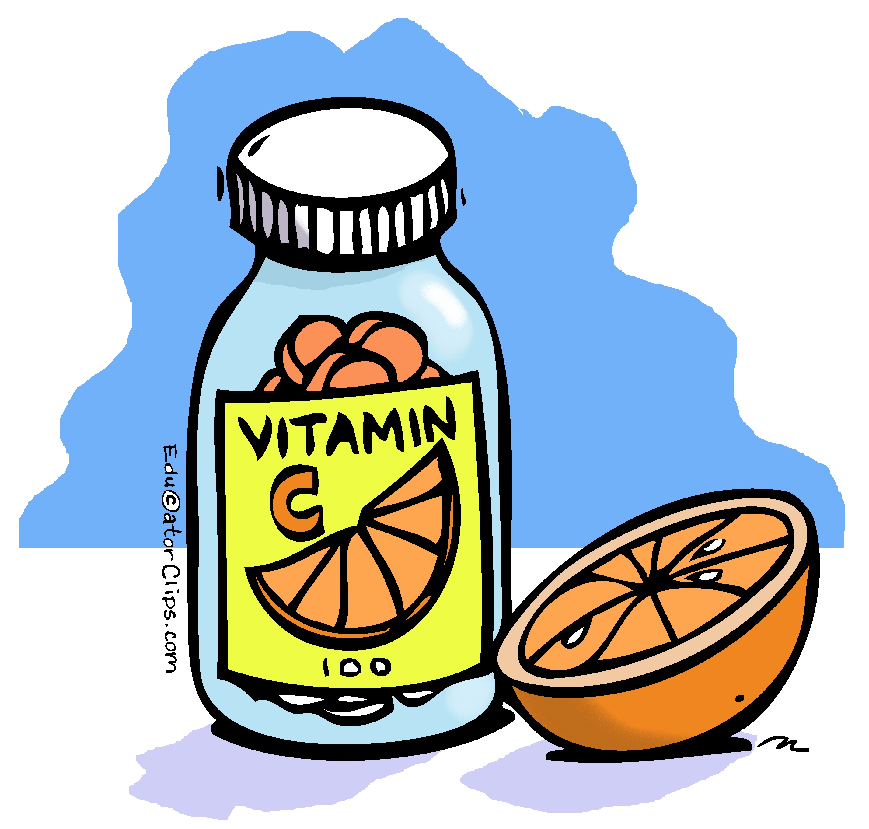 Vitamin C Clip Art, ascorbic acid clip art, orange vitamin